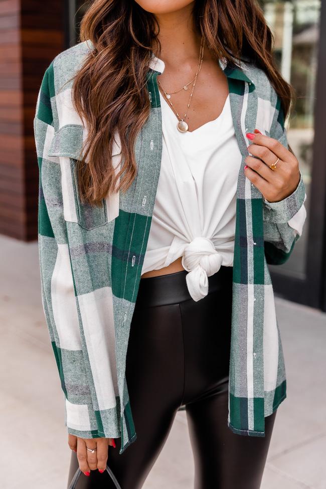 Dreaming Again Green Plaid Blouse