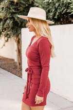 Load image into Gallery viewer, Spend The Weekend Ribbed Knit Mini Red Dress
