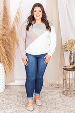 Load image into Gallery viewer, Coffee Run Mocha/Grey Colorblock Pullover
