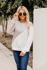 Load image into Gallery viewer, Coffee Run Mocha/Grey Colorblock Pullover

