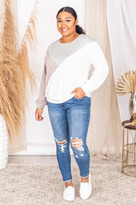 Load image into Gallery viewer, Coffee Run Mocha/Grey Colorblock Pullover
