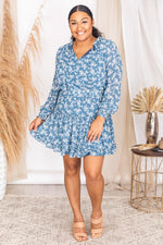 Load image into Gallery viewer, Isn&#39;t It Ironic Blue Floral Dress

