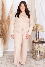 Load image into Gallery viewer, Casually Cool Taupe Ribbed Flare Pants FINAL SALE
