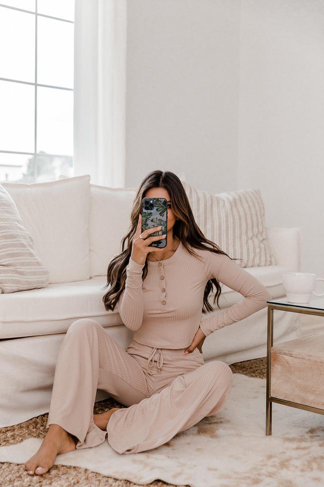 Casually Cool Taupe Ribbed Flare Pants FINAL SALE