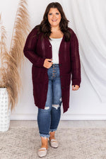 Load image into Gallery viewer, Chance To Change Wine Cable Knit Cardigan
