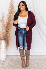 Load image into Gallery viewer, Chance To Change Wine Cable Knit Cardigan
