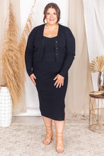 Load image into Gallery viewer, Day to Night Black Ribbed Cardigan
