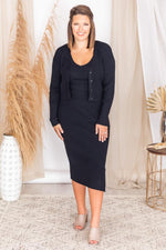 Load image into Gallery viewer, Day to Night Black Ribbed Cardigan
