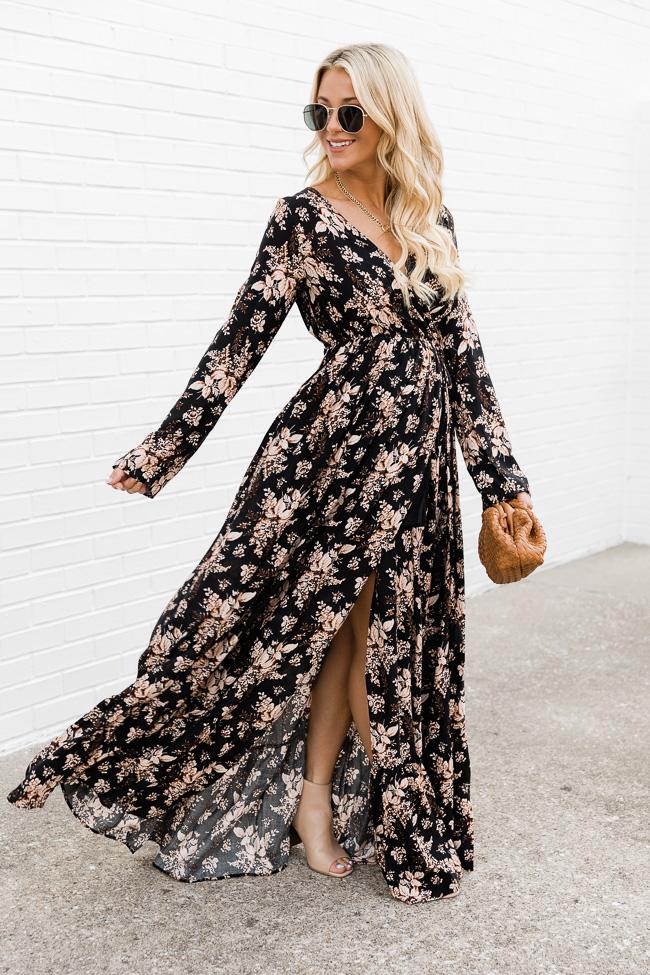 Soundtrack Of Us Black Floral Maxi Dress