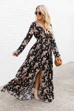 Load image into Gallery viewer, Soundtrack Of Us Black Floral Maxi Dress
