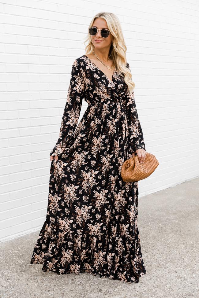 Soundtrack Of Us Black Floral Maxi Dress