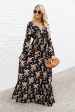 Load image into Gallery viewer, Soundtrack Of Us Black Floral Maxi Dress
