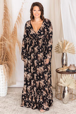 Load image into Gallery viewer, Soundtrack Of Us Black Floral Maxi Dress
