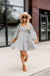 Apple Picking Navy Gingham Mini Dress