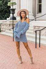 Load image into Gallery viewer, Finally Mine Blue Smocked Floral Dress
