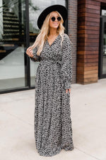 Load image into Gallery viewer, Stealing the Night Black Floral Maxi Dress
