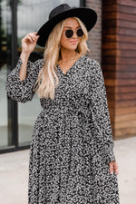 Load image into Gallery viewer, Stealing the Night Black Floral Maxi Dress
