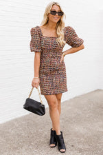 Load image into Gallery viewer, Life Of The Party Multi Puff Sleeve Tweed Dress
