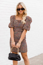 Load image into Gallery viewer, Life Of The Party Multi Puff Sleeve Tweed Dress
