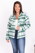 Load image into Gallery viewer, Explore With Me Green Plaid Jacket
