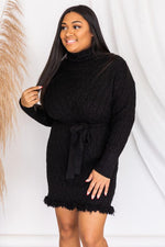 Load image into Gallery viewer, Dancing Till Dawn Black Sweater Dress
