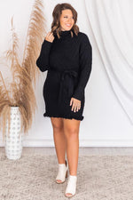 Load image into Gallery viewer, Dancing Till Dawn Black Sweater Dress
