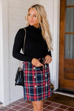 Load image into Gallery viewer, Lovely Fascination Red Tweed Skirt
