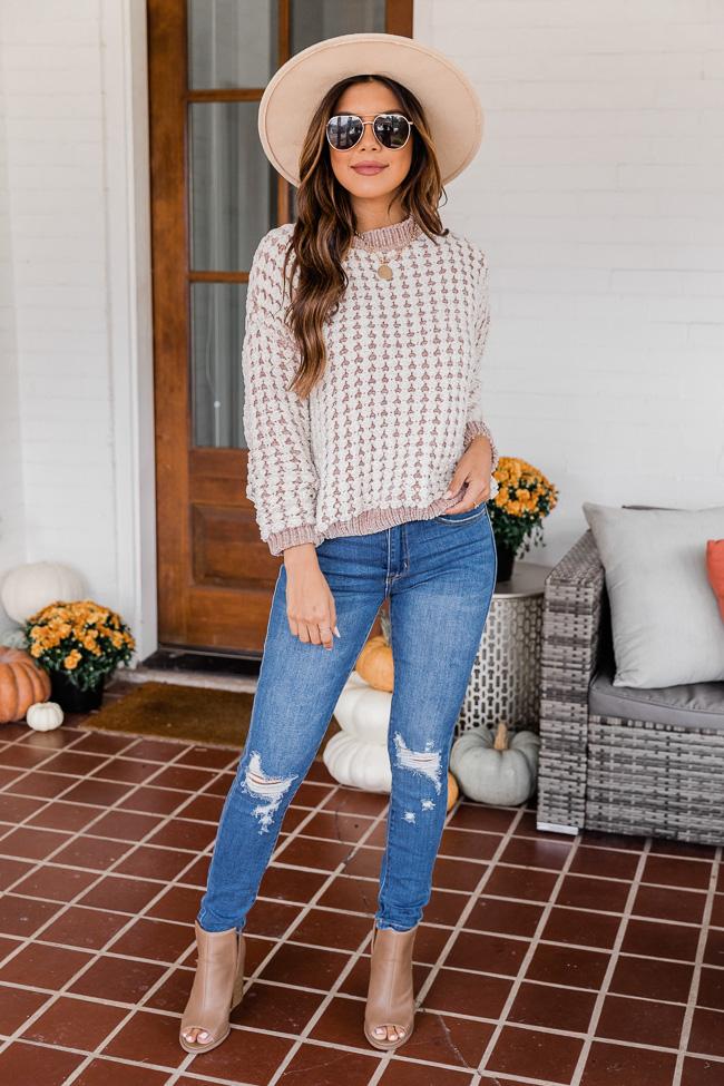 All In For You Tan Chenille Textured Sweater