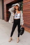 Destination Trip Beige Plaid Shacket