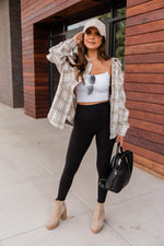 Load image into Gallery viewer, Destination Trip Beige Plaid Shacket
