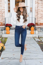 Load image into Gallery viewer, CAITLIN COVINGTON X PINK LILY The Nancy Foldover Ivory Fitted Off The Shoulder Sweater
