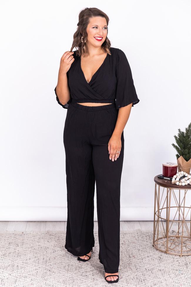 Phone Call Away Black Wide Leg Pants