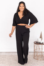 Load image into Gallery viewer, Phone Call Away Black Wide Leg Pants
