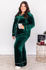 Load image into Gallery viewer, Asking Again Green Velvet Lounge Pants

