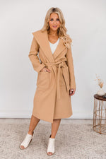 Load image into Gallery viewer, CAITLIN COVINGTON X PINK LILY The Kennedy Camel Belted Coat
