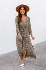 Load image into Gallery viewer, Making Mistakes Sage/Ivory Floral Button Down Maxi
