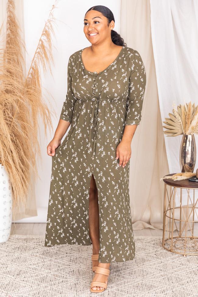 Making Mistakes Sage/Ivory Floral Button Down Maxi