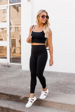 Load image into Gallery viewer, Accomplish a Goal Black Square Neck Cropped Bra Top

