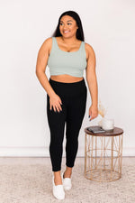 Load image into Gallery viewer, Make Your Move Cross Front Sage Bra Top
