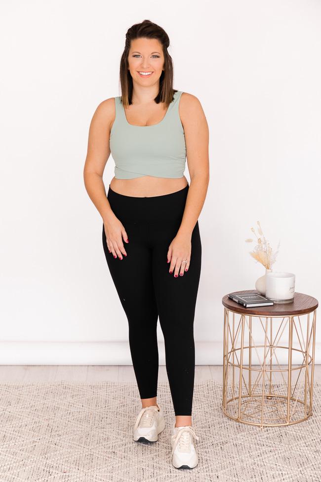 Make Your Move Cross Front Sage Bra Top