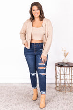 Load image into Gallery viewer, Undiscovered Talent Beige Two Piece Tank and Cardigan Set
