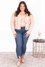 Load image into Gallery viewer, Undiscovered Talent Beige Two Piece Tank and Cardigan Set
