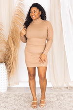 Load image into Gallery viewer, All Too Well Turtleneck Taupe Dress
