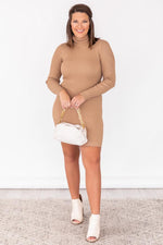 Load image into Gallery viewer, All Too Well Turtleneck Taupe Dress
