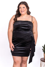 Load image into Gallery viewer, Everybody You Know Black Velvet Tie Waist Mini Dress

