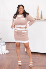 Load image into Gallery viewer, Saying Goodbye Beige Button Sweater Skirt
