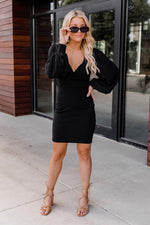 Load image into Gallery viewer, Moonlit Dance Black Open Back Bodycon Dress
