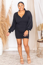 Load image into Gallery viewer, Moonlit Dance Black Open Back Bodycon Dress

