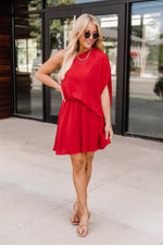Load image into Gallery viewer, Grand Style Brick One Shoulder Mini Dress
