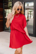 Load image into Gallery viewer, Grand Style Brick One Shoulder Mini Dress
